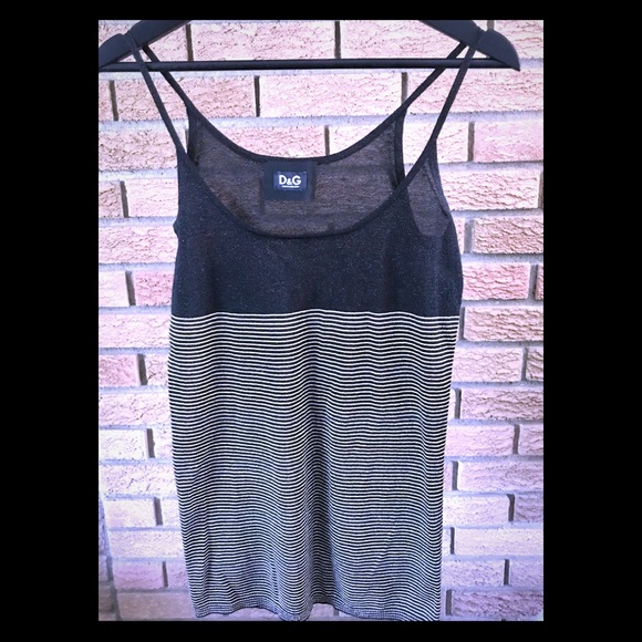 Authentic, Vintage D&G BLK/Tan Gold Sheer Tank - Picture 1 of 4